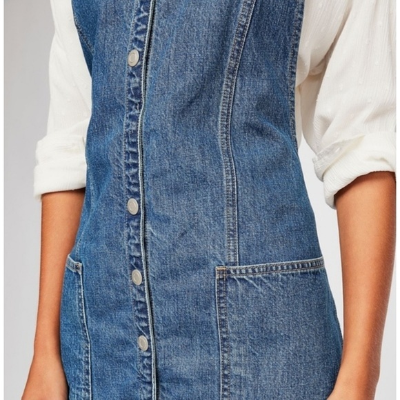 🌹NWT🌹FREE PEOPLE Pearl Denim Jumper - Picture 3 of 4